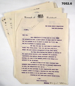 A set of letters about Red Cross Fund Raising for POW's.