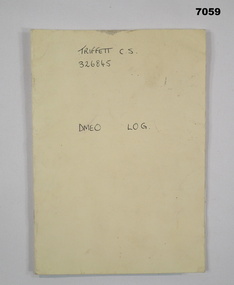Log book for unexploded ordnance operator.