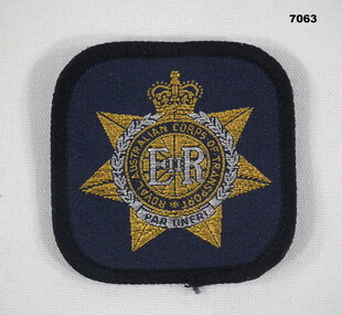 RACT cloth badge for a beret.