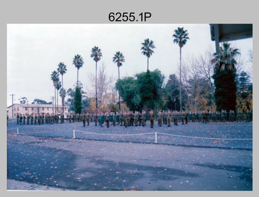 Commanding Officer’s Parade at the Army Survey Regiment, Fortuna Villa, Bendigo. 1985.