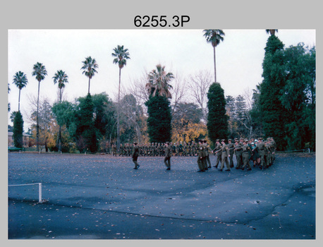 Commanding Officer’s Parade at the Army Survey Regiment, Fortuna Villa, Bendigo. 1985.