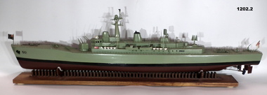 Model of HMAS Swan '50' and stand.