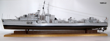 Model of HMS KASHMIR and base.