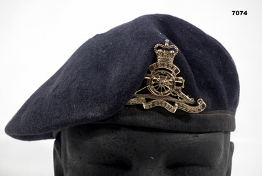 Army issue black beret.