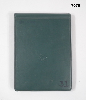 Cover of Pocket sized booklet with Army data.