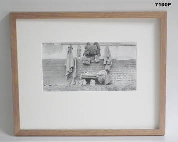 Framed photograph WW1. "Camera on the Somme".