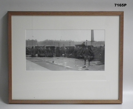 Framed photograph WW1 "Camera on the Somme". 