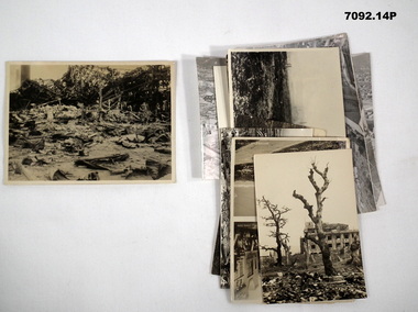 Series of photos re BCOF, bomb damage Japan.
