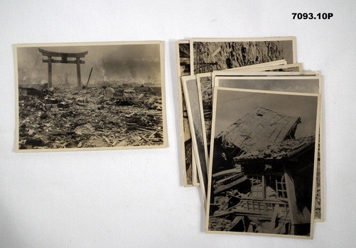 Series of photos re BCOF, bomb damage Japan.