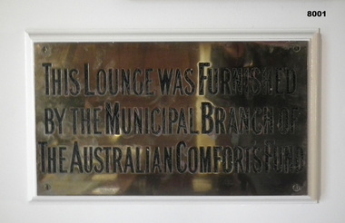 Plaque placed in SMI in 1921.