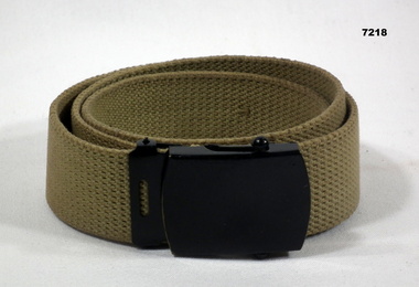 Khaki coloured belt for wearing with Army polyester uniform.