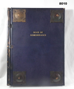 Book of Remembrance Soldiers memorial Institute. 