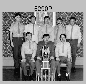 Local Competition Darts Team - Army Survey Regiment, Fortuna. c1982-1983.
