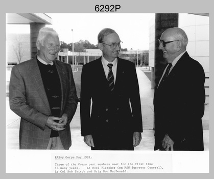 Retired Officers of the Royal Australian Survey Corp on Corps Day, 1991.