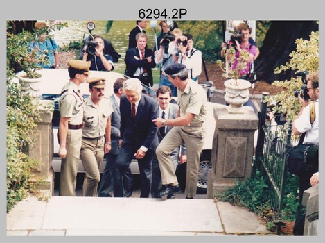 Prime Minister Hon RJ Hawke AC GCL’s Visit to the Army Survey Regiment, Fortuna, Bendigo. March 1990. 