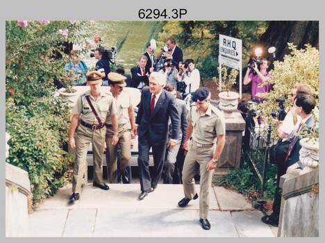 Prime Minister Hon RJ Hawke AC GCL’s Visit to the Army Survey Regiment, Fortuna, Bendigo. March 1990. 