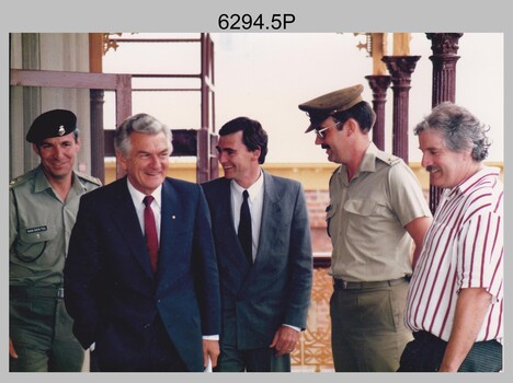 Prime Minister Hon RJ Hawke AC GCL’s Visit to the Army Survey Regiment, Fortuna, Bendigo. March 1990. 