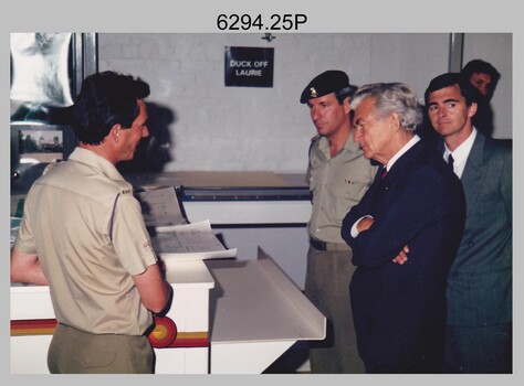 Prime Minister Hon RJ Hawke AC GCL’s Visit to the Army Survey Regiment, Fortuna, Bendigo. March 1990. 