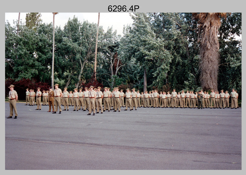 CO's Parade Defence Force Service Medal Presentations at the Army Survey Regiment, Fortuna, Bendigo. 1995.