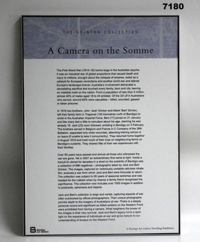 Storyboard framed WW1, "Camera on the Somme".