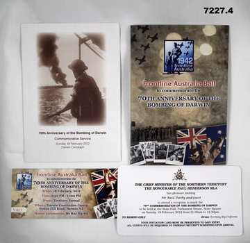 Pamphlets 70th Anniversary Bombing of Darwin.