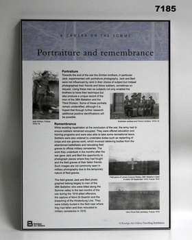 Story board, framed, WW1 "Camera on the Somme".