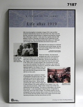 Story board, framed, WW1, "Camera on the Somme".