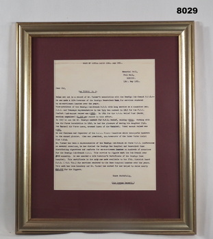 Letter re recommendation for a life Membership.