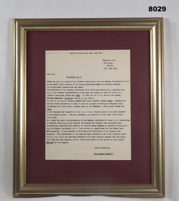 Letter re recommendation for a life Membership.