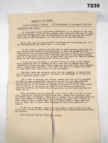 Typewritten Valedictory Presentation by Lt.Gen Morshead.
