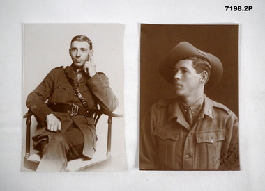 Black and white photos of two WW1 soldiers.