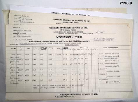 Mechanical test results - maritime.