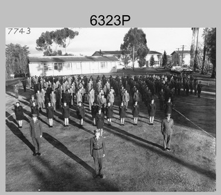 Army Headquarters Survey Regiment on Parade Ground at Fortuna, Bendigo. c1973.