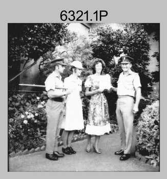 Presentation to Charity Organisation at the Army Survey Regiment, Fortuna Villa, Bendigo. 1984.