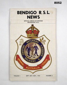 Bendigo RSL  sub branch newsletter 1960