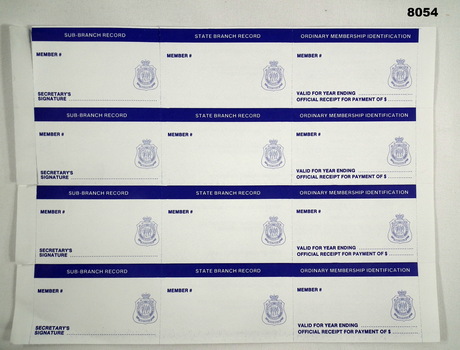 Membership receipts for RSLsub branches.