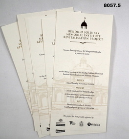 Personal invitations to the SMI/Museum opening 2018.