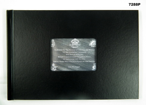 Black hard covered photo album for Occupation Forces Japan.