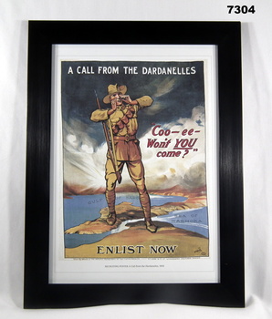 Framed print collection of paintings, posters and maps WW1.