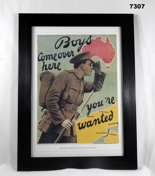 Framed print collection of paintings, posters and maps WW1.