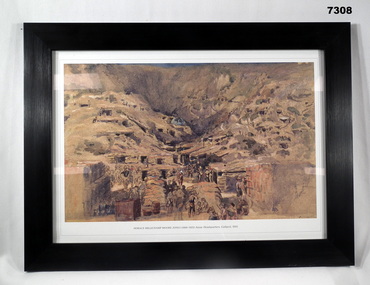 Framed print collection of paintings, posters and maps WW1.