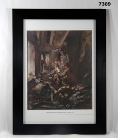 Framed print collection of paintings, posters and maps WW1.