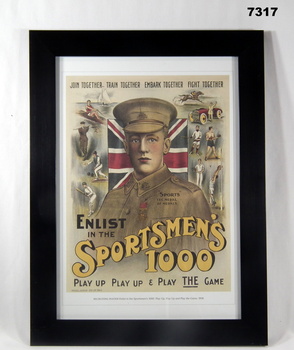 Framed print collection of paintings, posters and maps WW1.