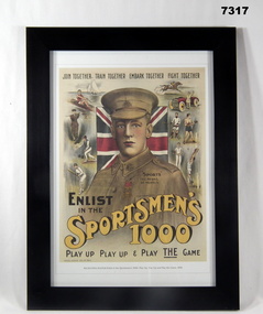 Framed print collection of paintings, posters and maps WW1.