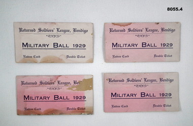 Card - CARD, MILITARY BALL 1929, C. 1929