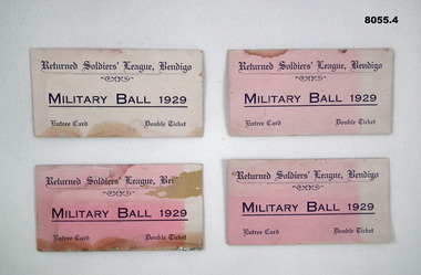 Card - MILITARY BALL 1929, C. 1929