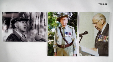 Three photos of Maj. Tom Glazebook Ret.