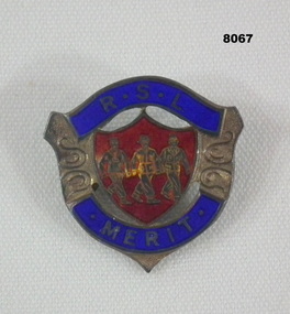 RSL Merit badge to Bendigo Womens Auxiliary, I Hudson.