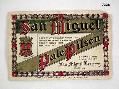 San Miguel Beer label.
