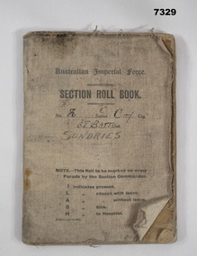 Roll book for sundry 38th Battalion C Company sections.